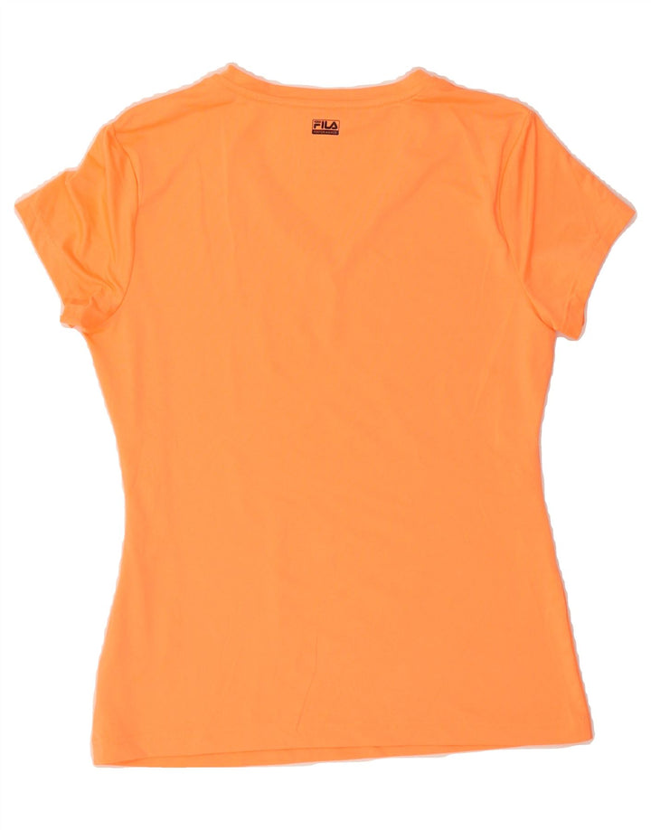 FILA Womens T-Shirt Top UK 12 Medium Orange Polyester Vintage Fila and Second-Hand Fila from Messina Hembry 