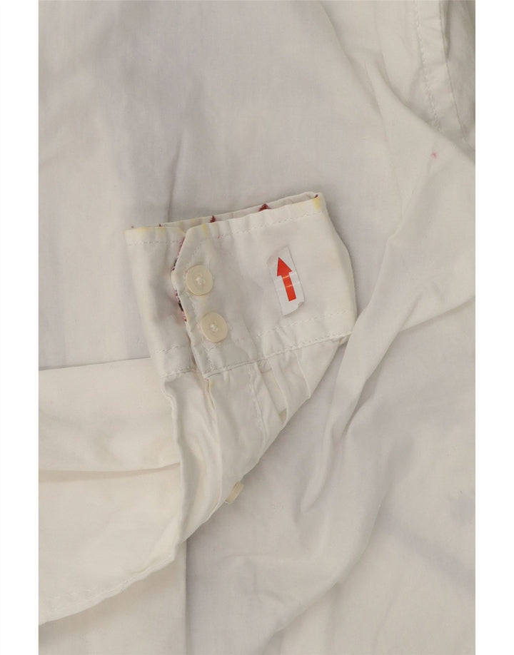 Desigual Herre Grafisk Regular Fit Skjorte Lille hvid blomstret bomuld