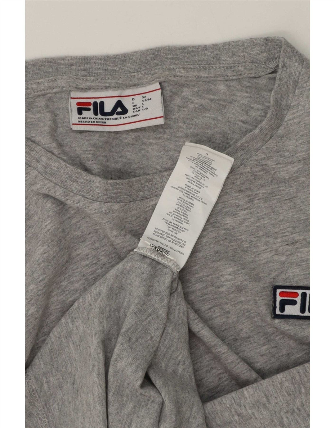 Fila Herre T-Shirt Top Stor Grå Flecked Bomuld