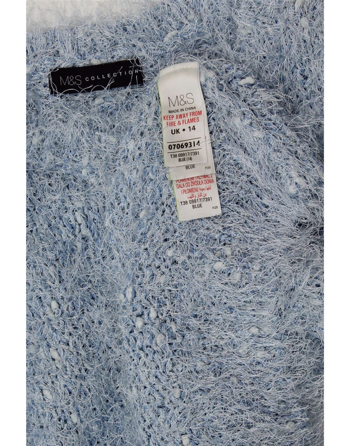MARKS & SPENCER Dame sweater med rund hals DK 14 Medium Blue