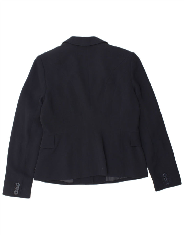 HOBBS Dame 2-knaps blazerjakke UK 12 Medium Navy Blue Polyester