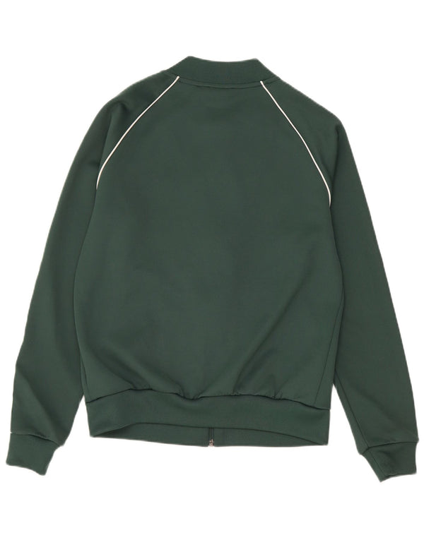 Adidas Womens Regular Fit Tracksuit Top Jacket UK 10 Small Green Polyester