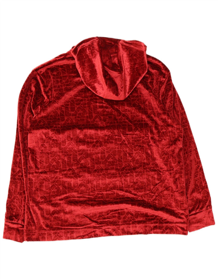 Fila Dame Oversized Grafisk Hoodie Jumper UK 10 Small Red Geometric