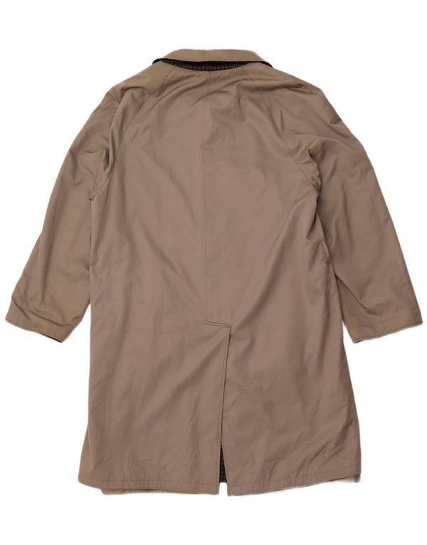 DIOLEN Vendbar Trench Coat til mænd UK 40 Large Grey Check Polyester