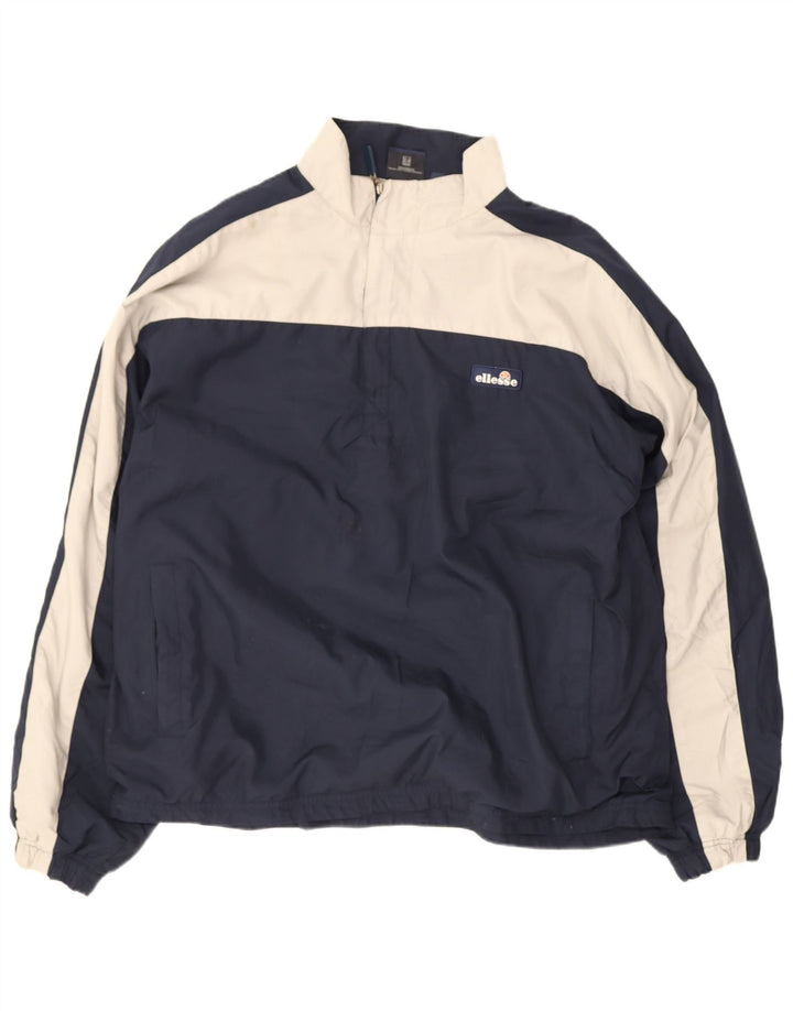 Ellesse Herre Pullover Tracksuit Top Jakke Medium Navy Blue Colourblock