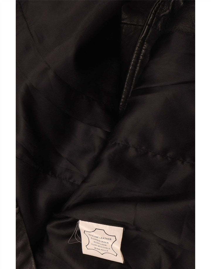 Vintage læderjakke til kvinder UK 14 Medium sort læder
