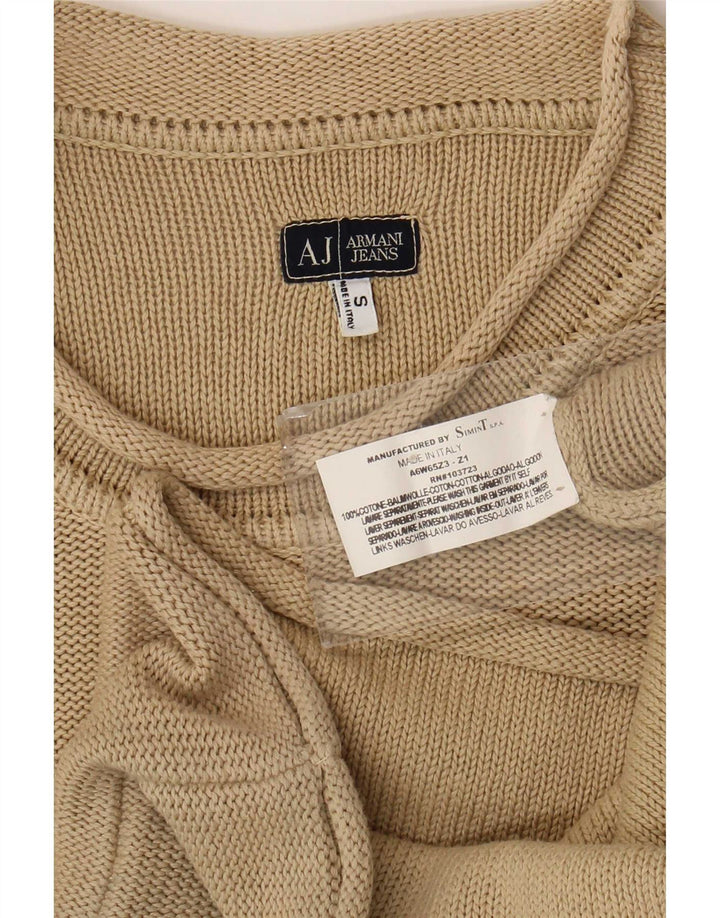 Armani Jeans Herre Crew Neck Jumper Sweater lille beige bomuld