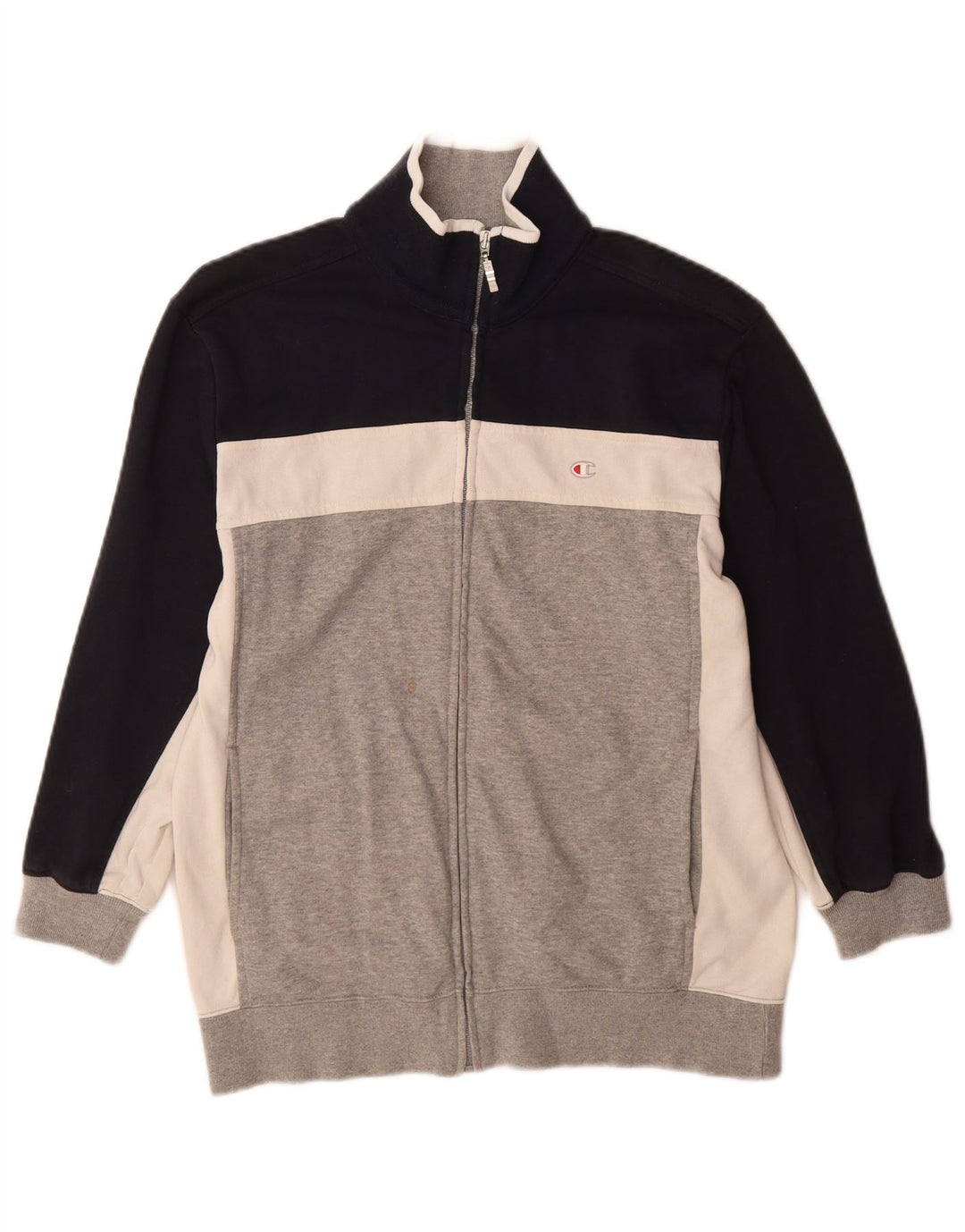 Champion Womens træningsdragt Topjakke UK 16 Large Grå Colourblock Bomuld