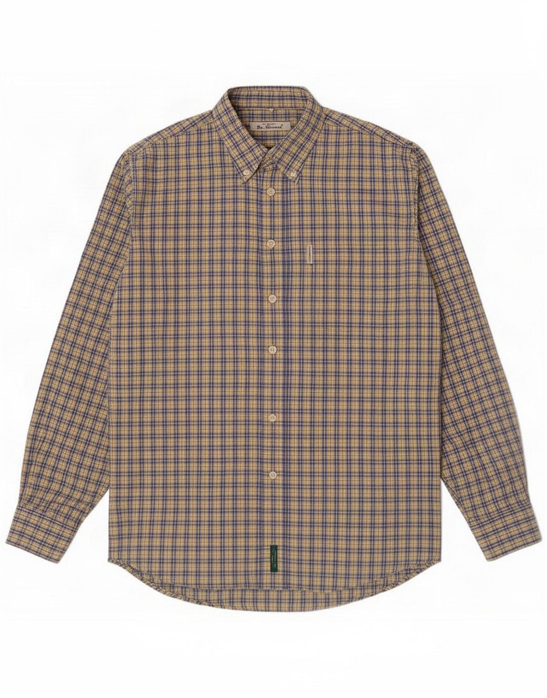Ben Sherman herreskjorte stor blå ternet bomuld