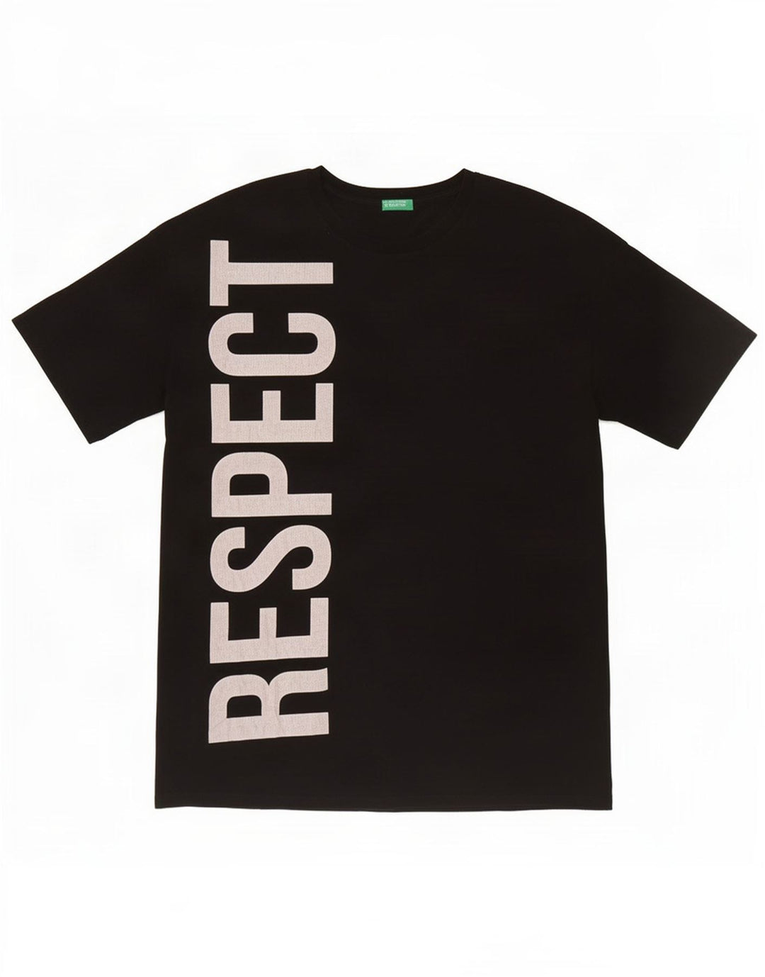 Benetton Herre grafisk T-shirt Top Stor Sort