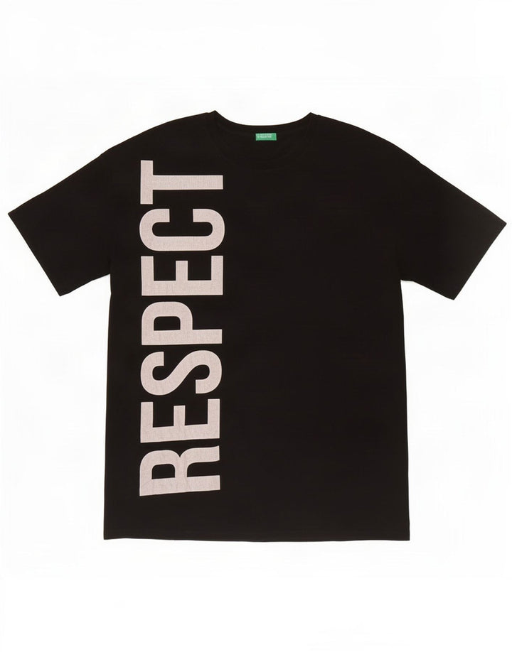 Benetton Herre grafisk T-shirt Top Stor Sort
