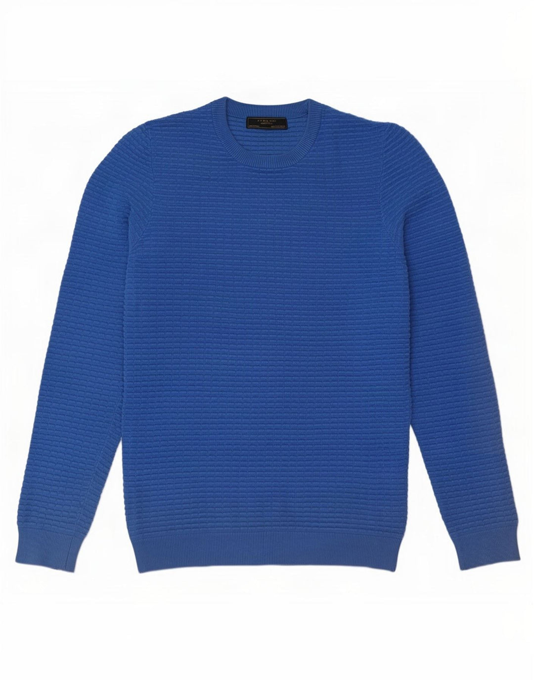 Zara Herre sweater med rund hals, lille blå