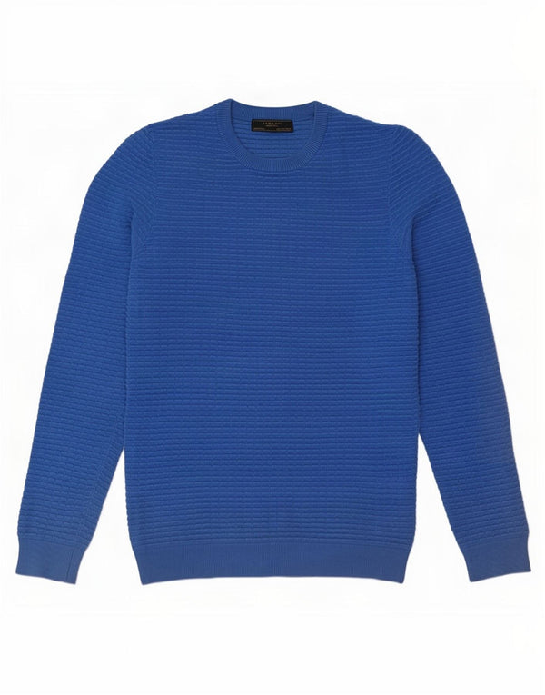 Zara Herre sweater med rund hals, lille blå