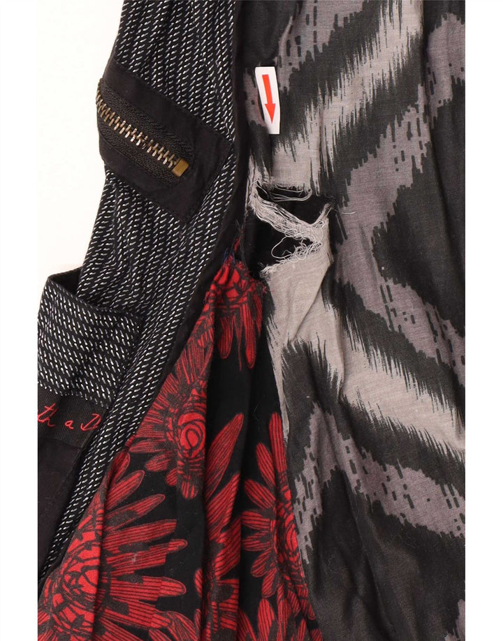 Desigual Empire kjole til kvinder EU 42 Stor sort patchwork bomuld