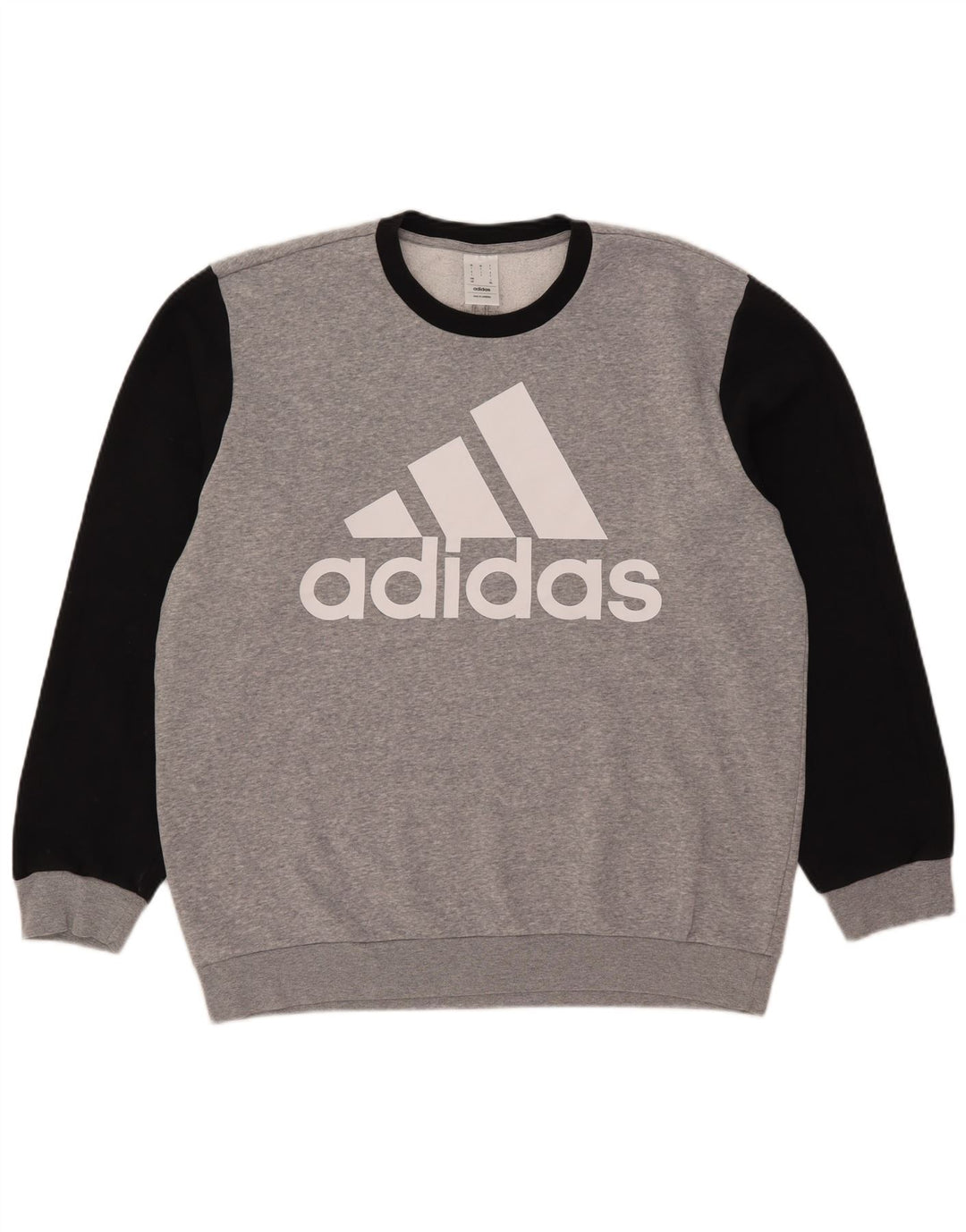 Adidas grafisk sweatshirt til mænd, stor grå farveblok