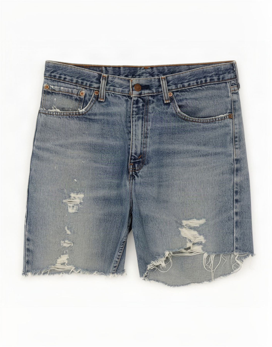 Levi's Herre 751 Distressed Denim Shorts W34 Large Blue