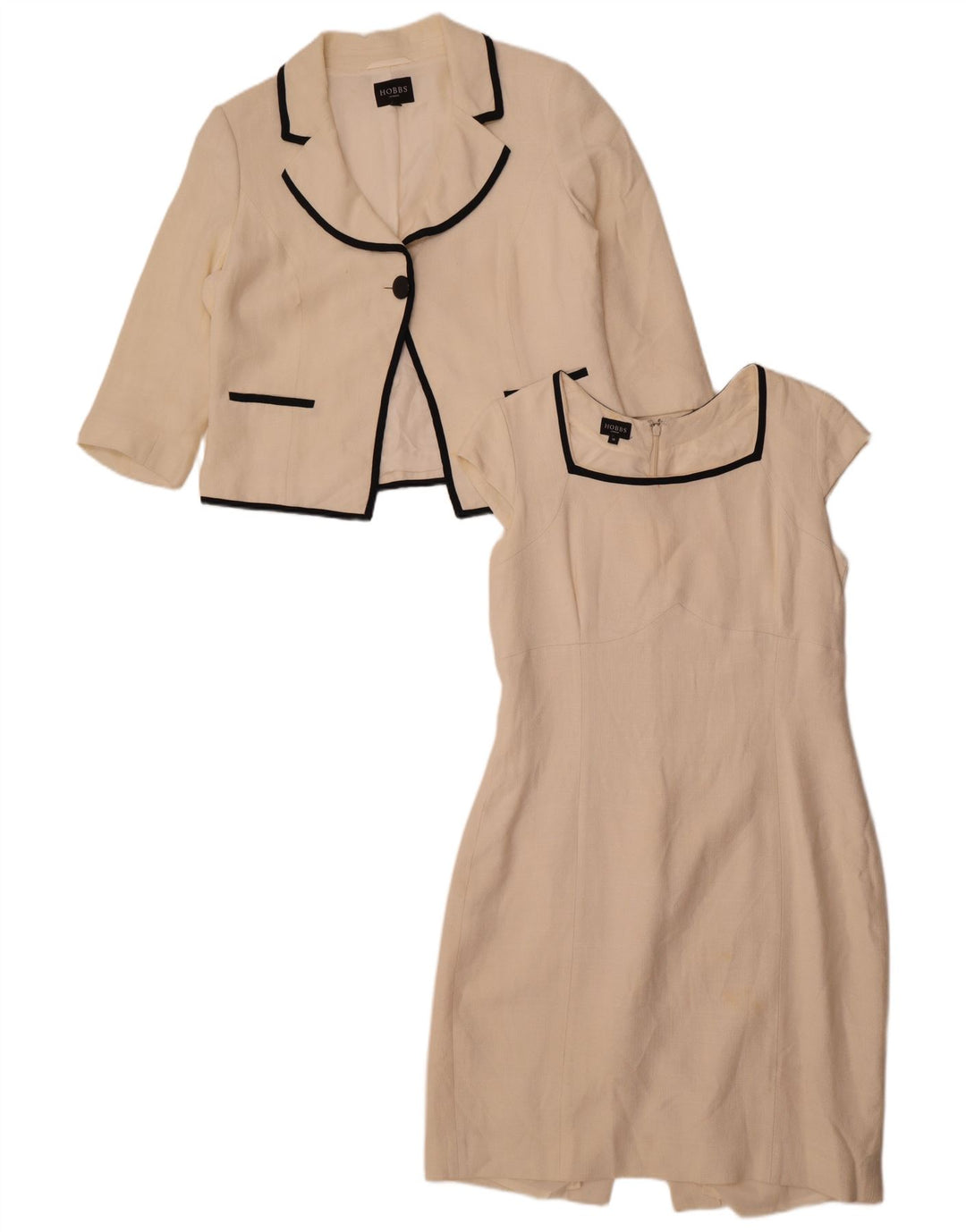 Hobbs Womens 3/4 ærme 2-delt sæt UK 16 Large White Viscose