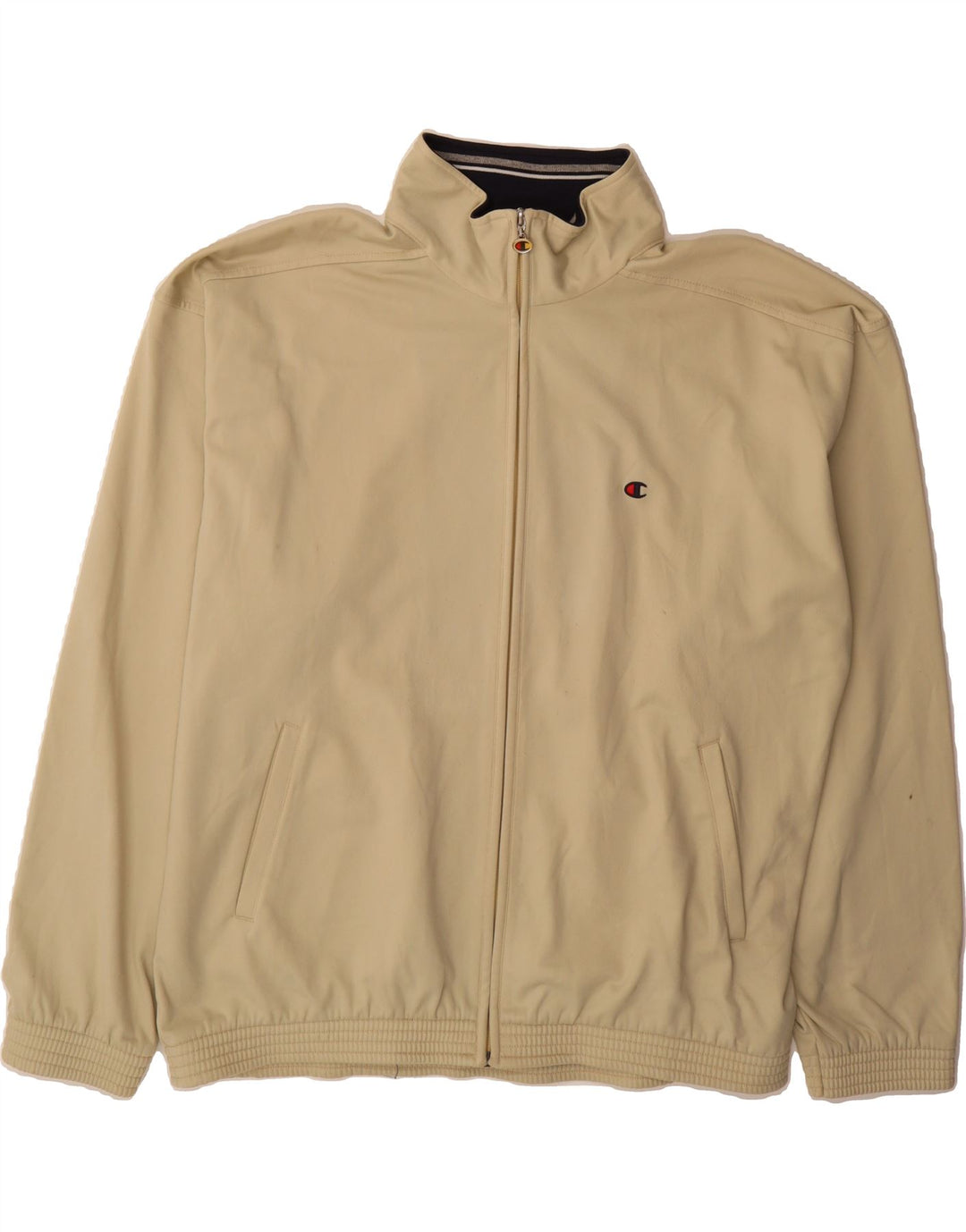 CHAMPION Mens Tracksuit Top Jacket XL Beige Polyester Vintage Champion and Second-Hand Champion from Messina Hembry 