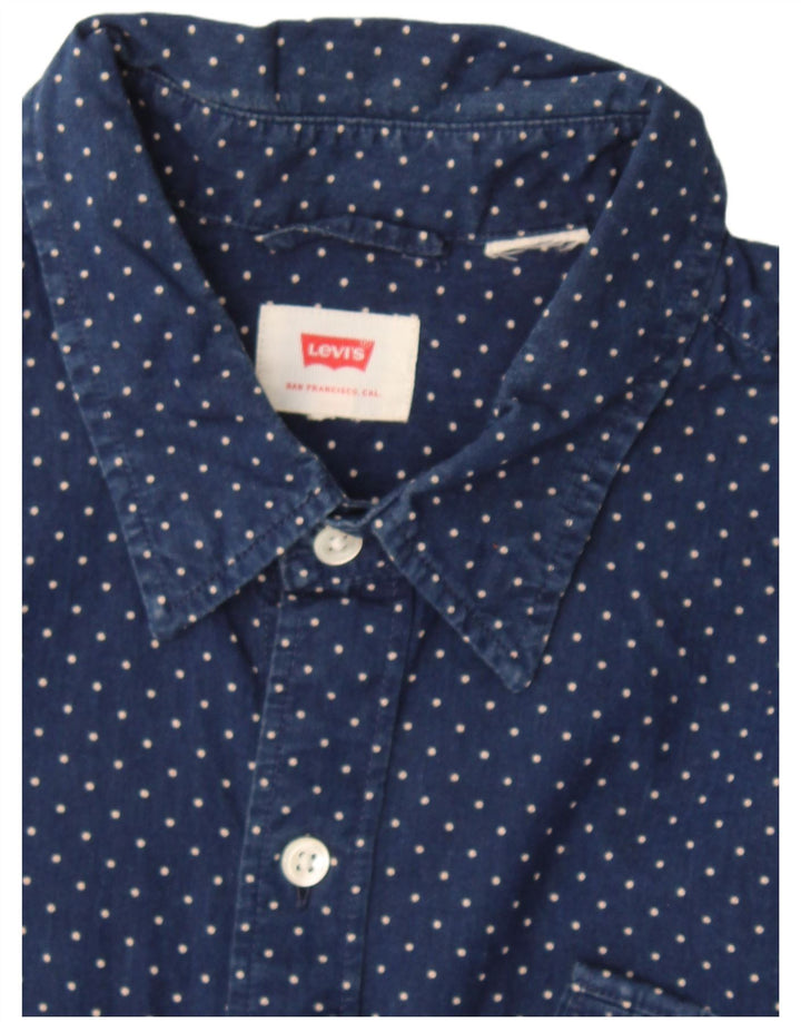 Levi's herreskjorte lille marineblå plettet