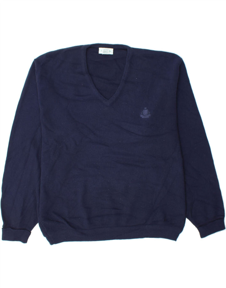 IZOD Mens V-Neck Jumper Sweater XL Navy Blue Acrylic Vintage Izod and Second-Hand Izod from Messina Hembry 