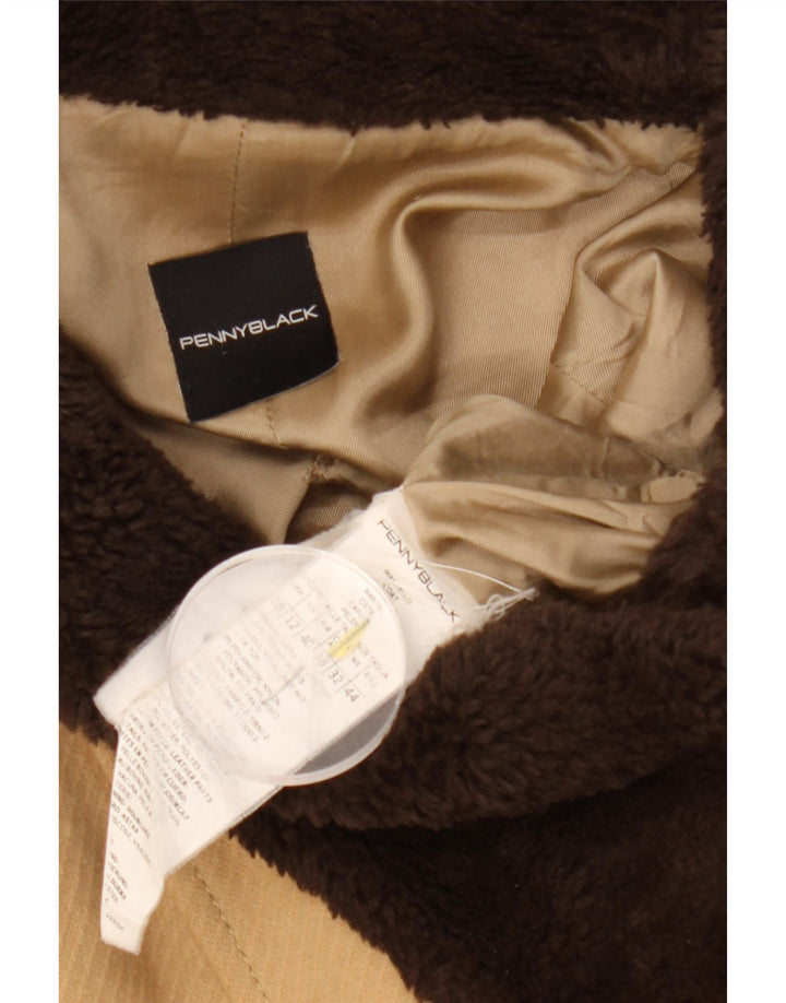 Penny Black Dame Overfrakke UK 12 Medium Beige Colourblock Uld