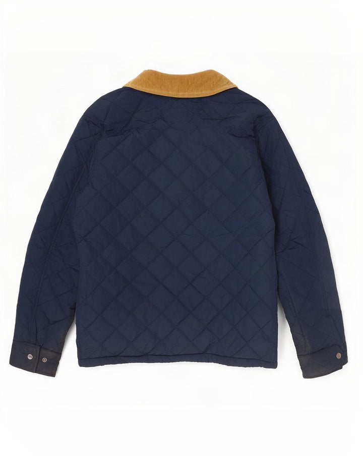 Crew Clothing Herre quiltet jakke UK 36 Small Navy Blue Polyester