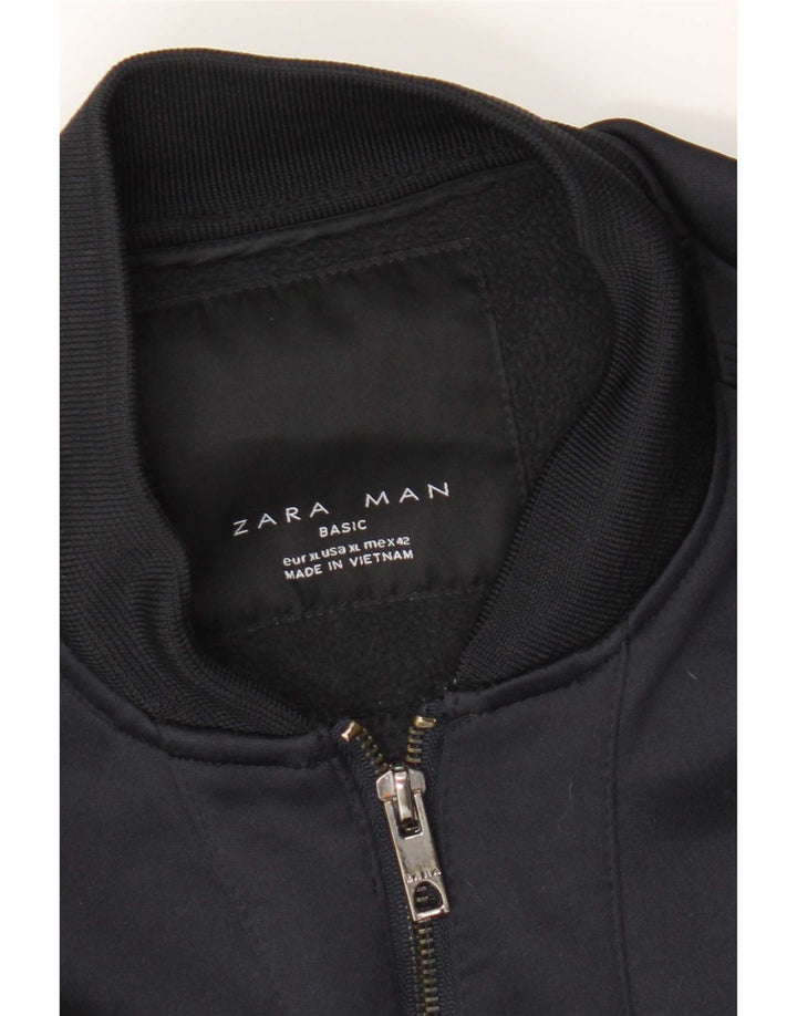 Zara Herre Bomber Jacket UK 42 XL Navy Blue