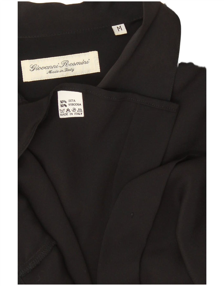 Giovanni Rosmini Dame Shirt Bluse UK 14 Medium Sort Silke