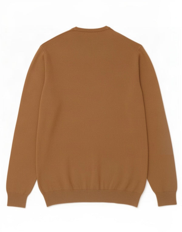 Zara Herre sweater med rund hals, medium brun viskose