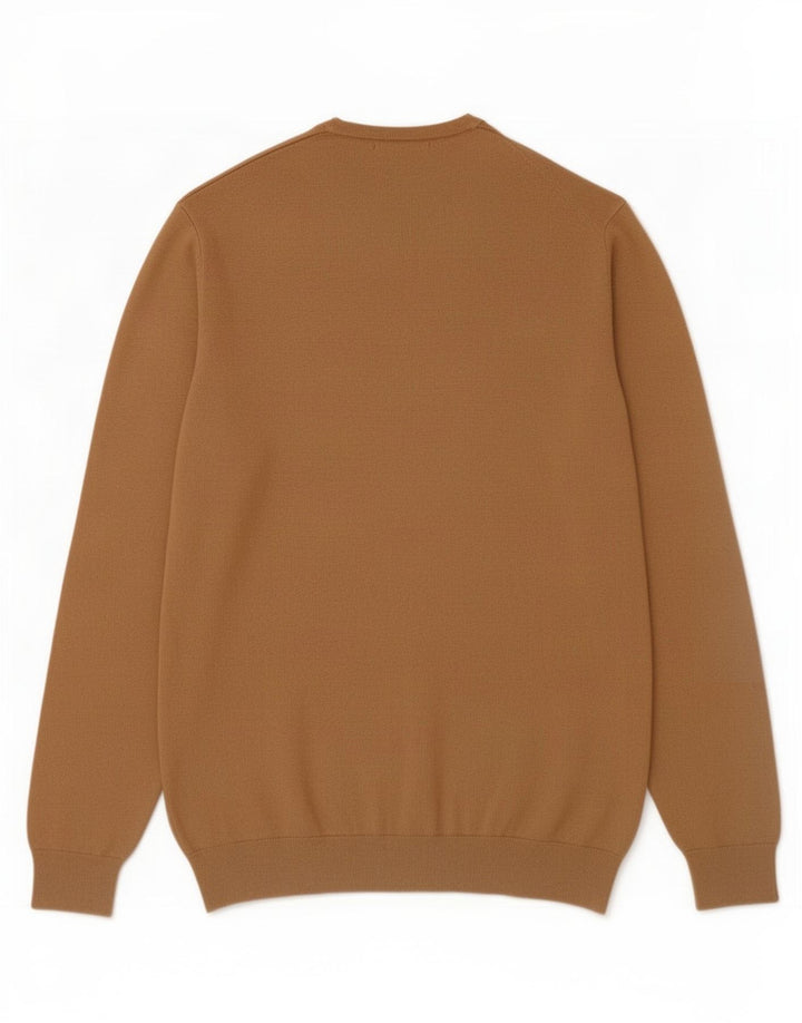 Zara Herre sweater med rund hals, medium brun viskose
