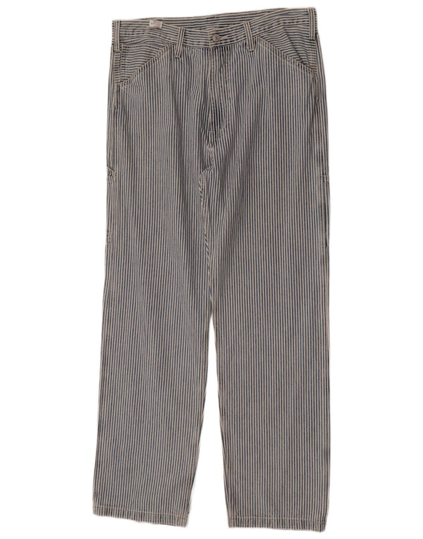 Levi's Straight Casual Bukser til mænd W34 L34 Blå stribet bomuld