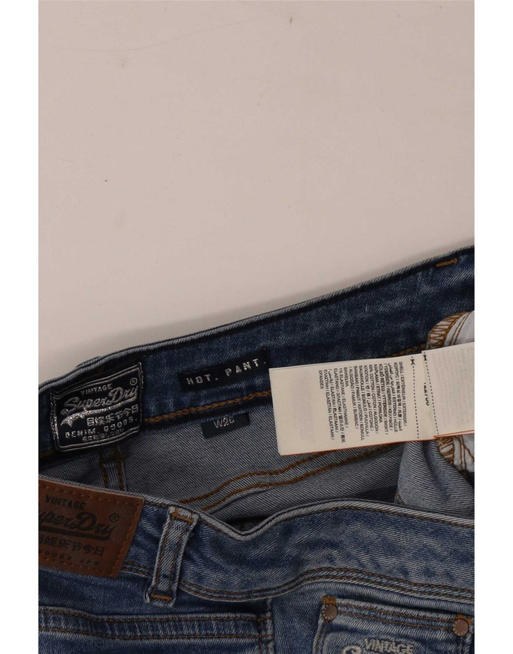 Superdry Dame Denim Hot Pants W26 Small Blue Cotton