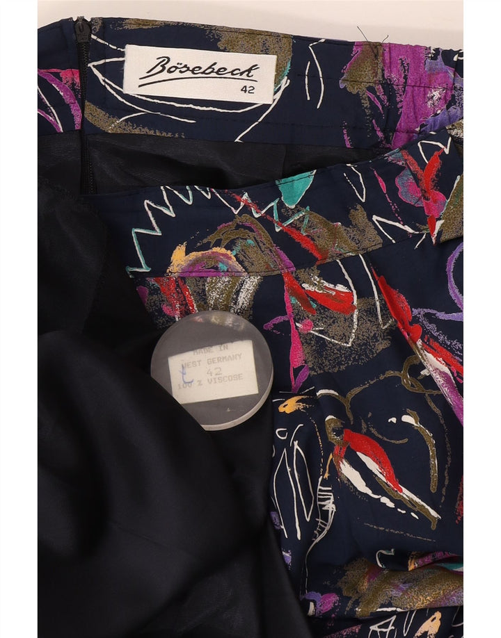 Vintage Kvinders abstrakt mønster Flared Skirt EU 42 Large W30 Multicolored