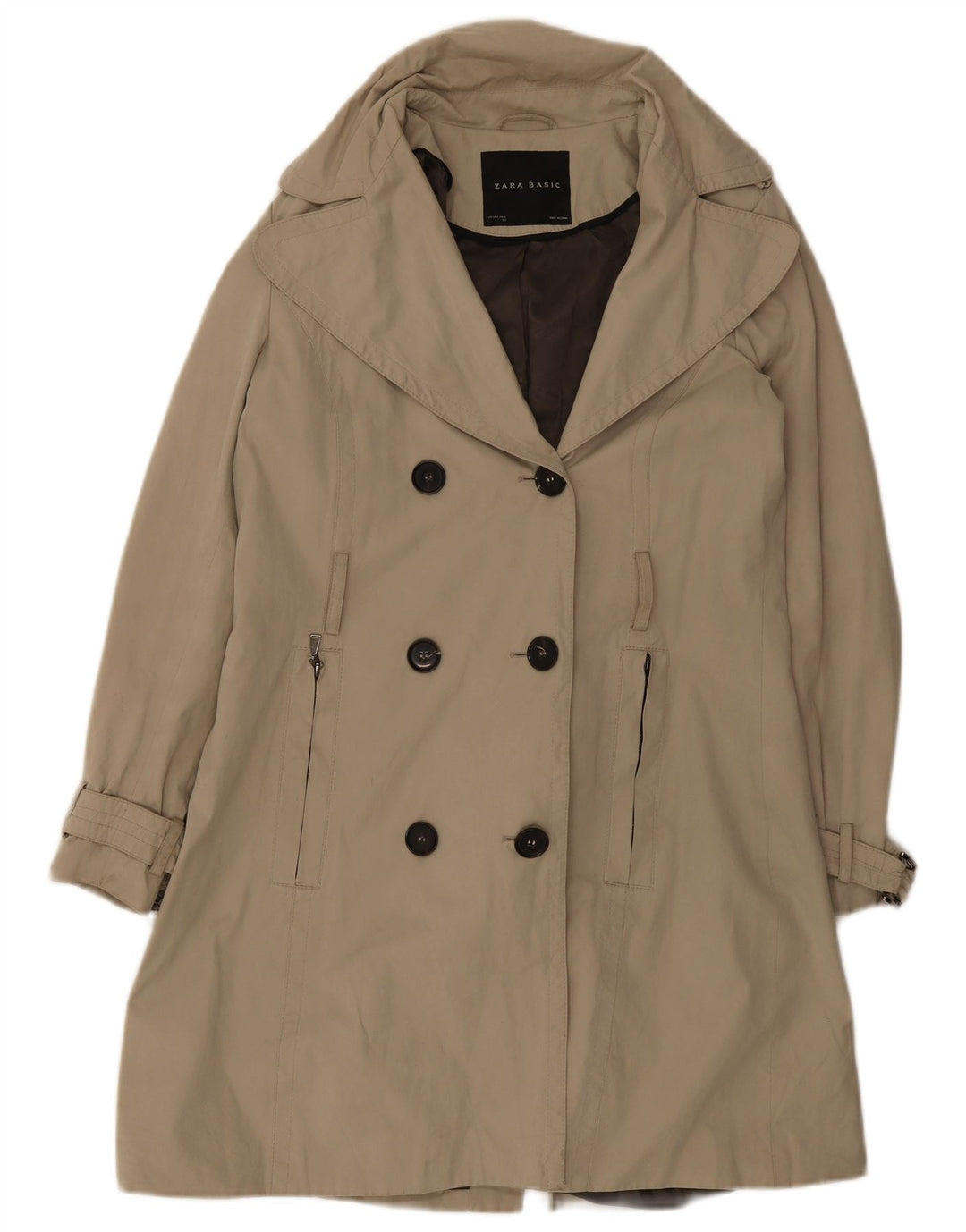 Zara Trench Coat til kvinder UK 16 Large Beige