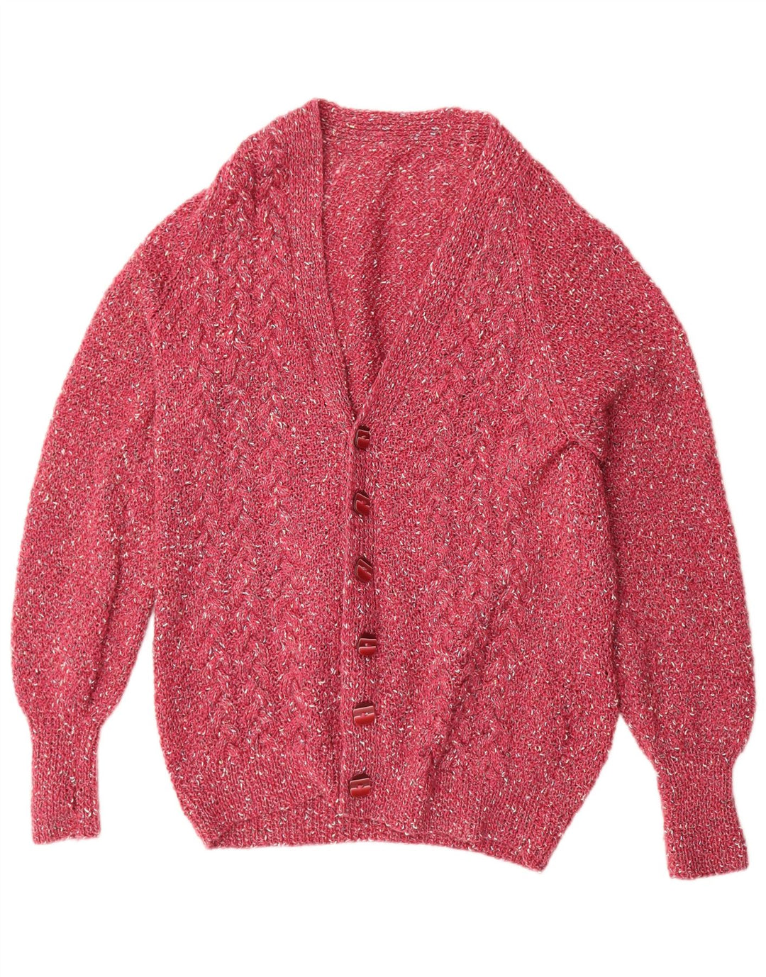 Vintage herre cardigan sweater XL Pink Flecked