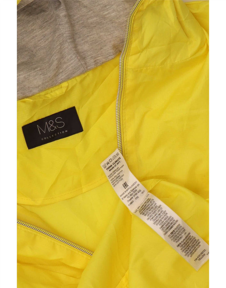 Marks & Spencer Regnfrakke med hætte til kvinder UK 10 Lille gul polyester