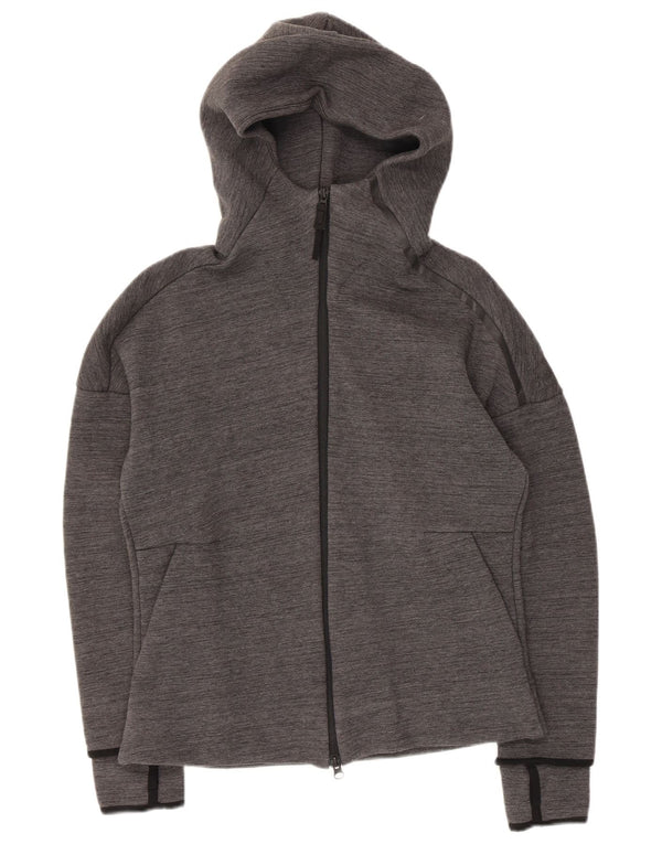 Adidas Dame Hættetrøje Sweater UK 12/14 Medium Grey Pinstripe