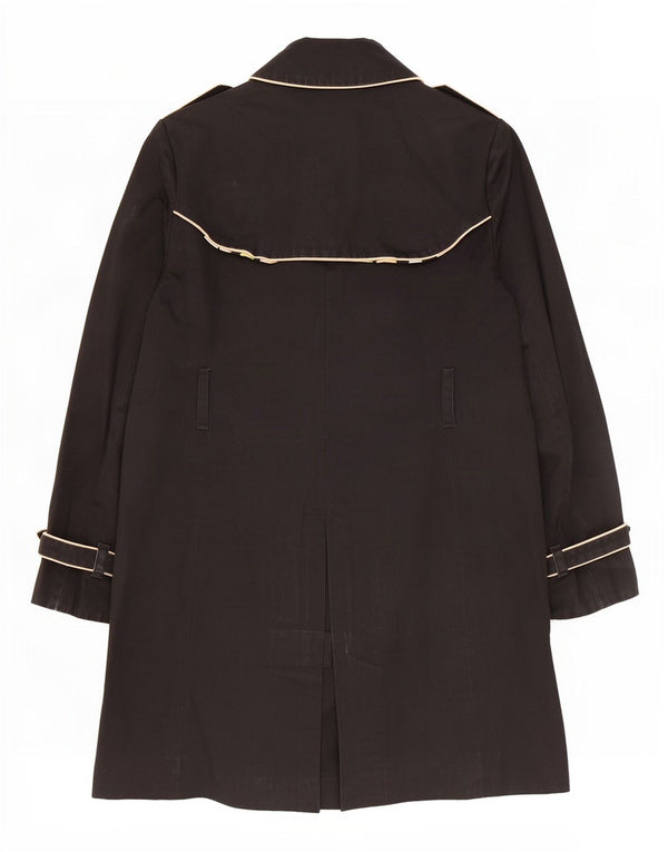 Gap Dame Dobbeltradet Trench Coat UK 34 XS Sort Bomuld