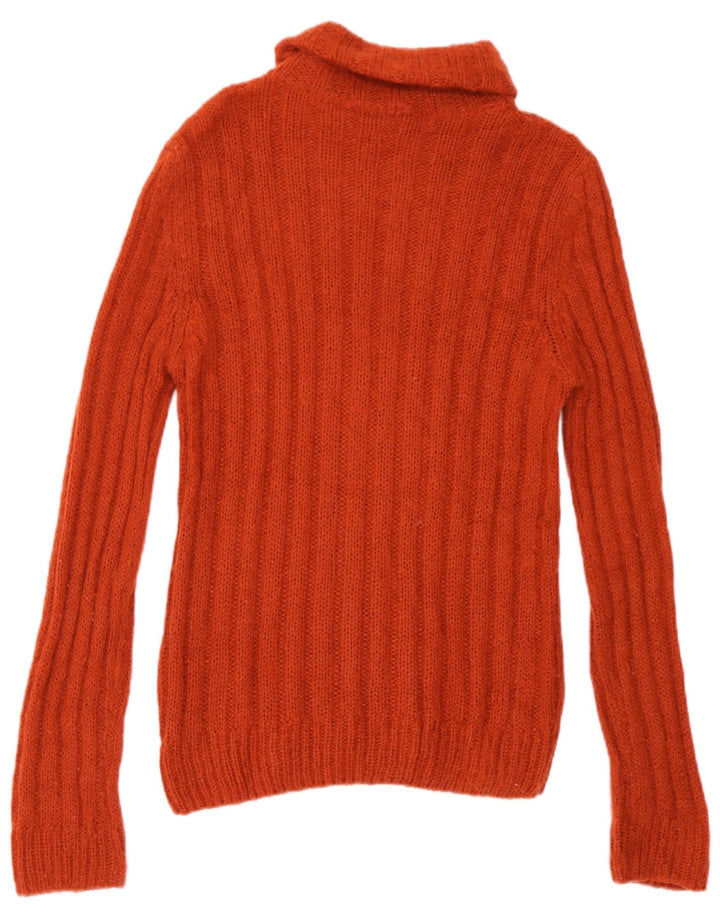 Massimo Dutti Dame Roll Neck Jumper Sweater UK 14 Large Orange