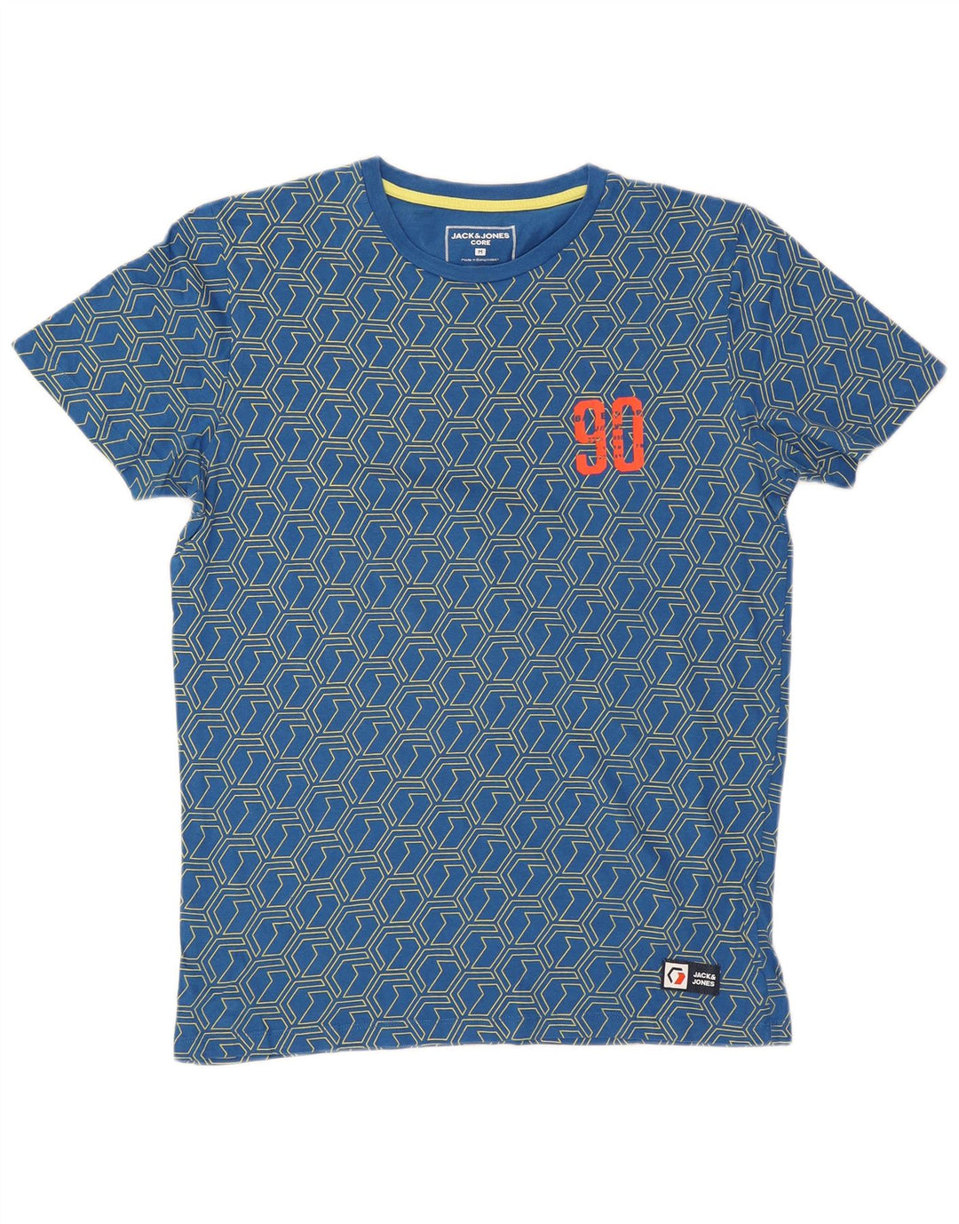 Jack & Jones Herre grafisk T-shirt Top Medium Blå Geometrisk