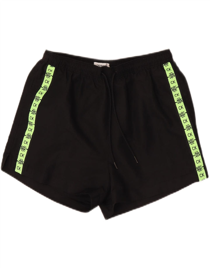 Calvin Klein Herre grafiske svømmeshorts Small Black Colourblock