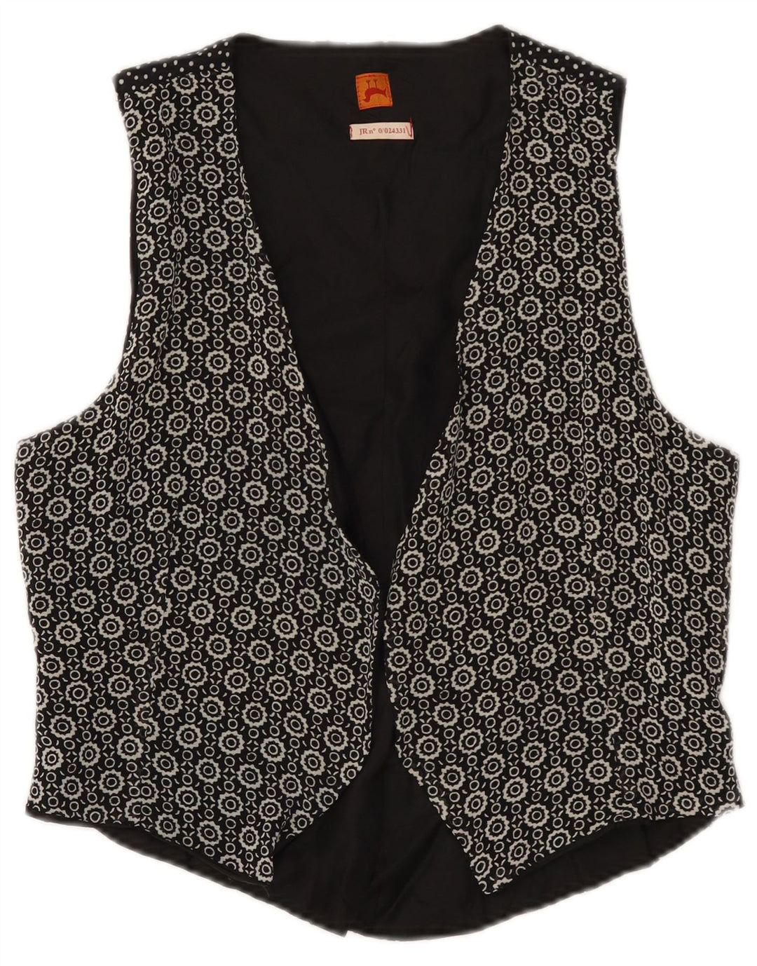 Vintage damevest IT 46 Stor sort geometrisk