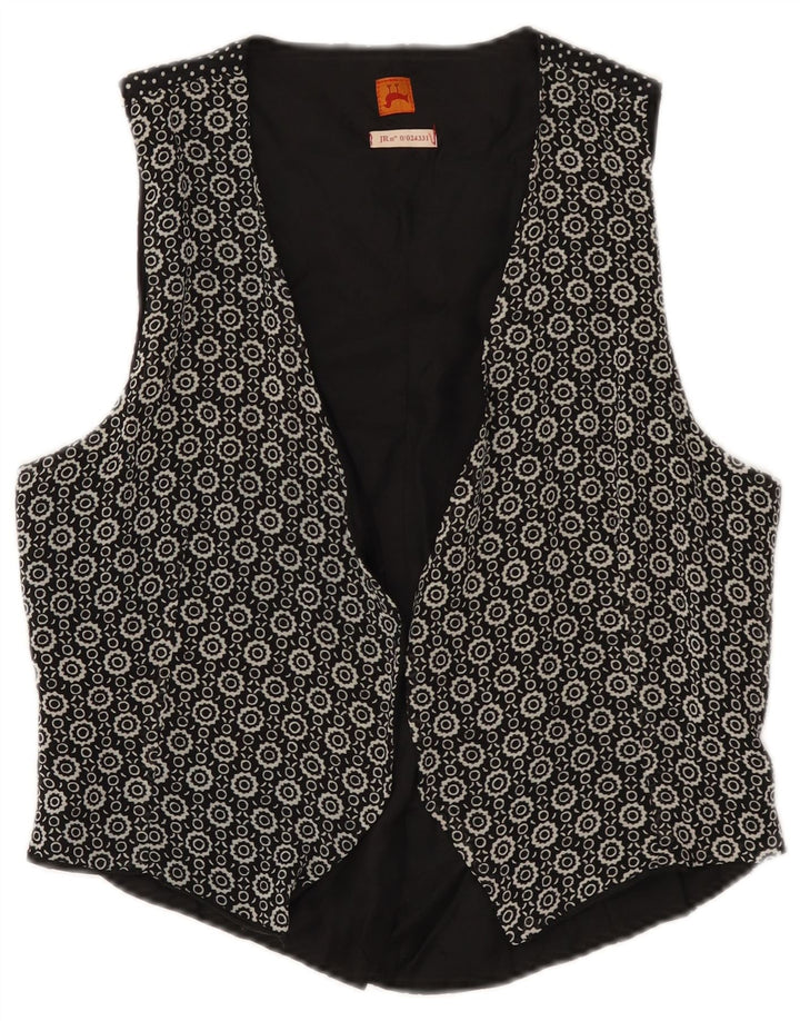 Vintage damevest IT 46 Stor sort geometrisk