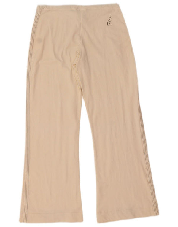 Champion Womens Flare træningsdragt Bukser UK 12 Medium Off White Polyamid