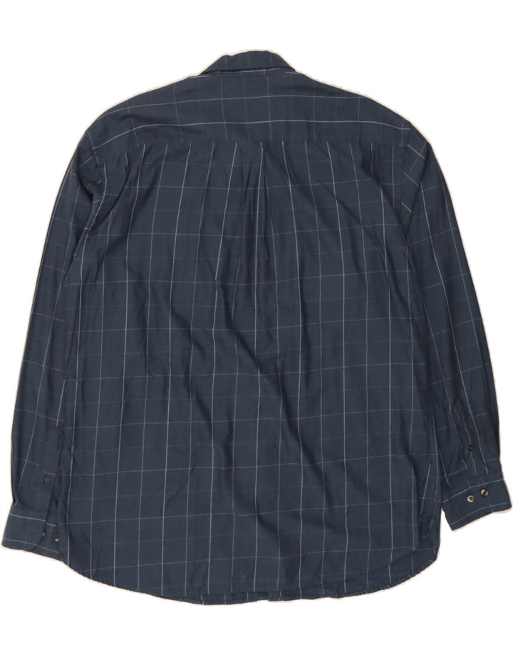 DOCKERS Mens Tall Shirt XL Navy Blue Check Cotton Vintage Dockers and Second-Hand Dockers from Messina Hembry 