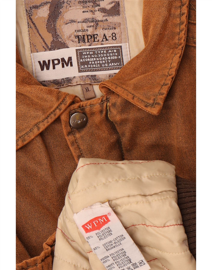 WPM Herre Type A-8 Graphic Bomber Jacket UK 42 XL Brun Colourblock