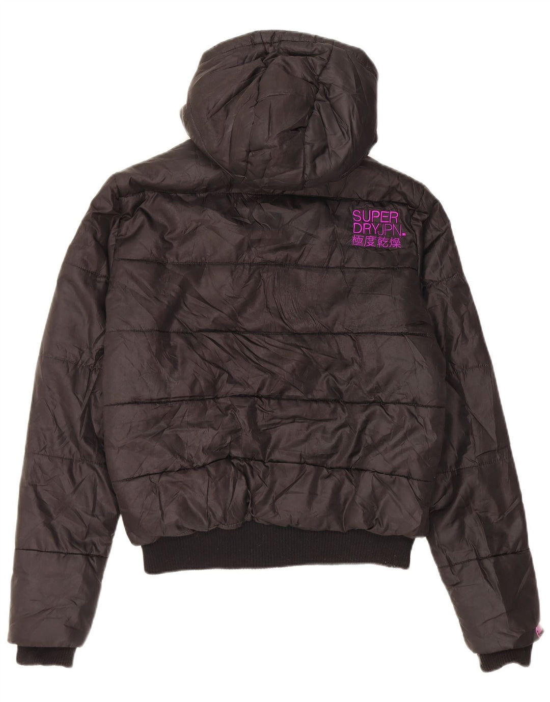 Superdry Polstret hættejakke til kvinder UK 40 Stor sort polyester