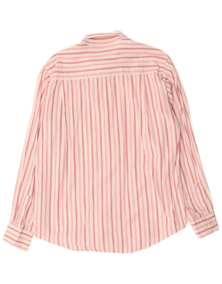 Sergio Tacchini herreskjorte stor pink stribet bomuld