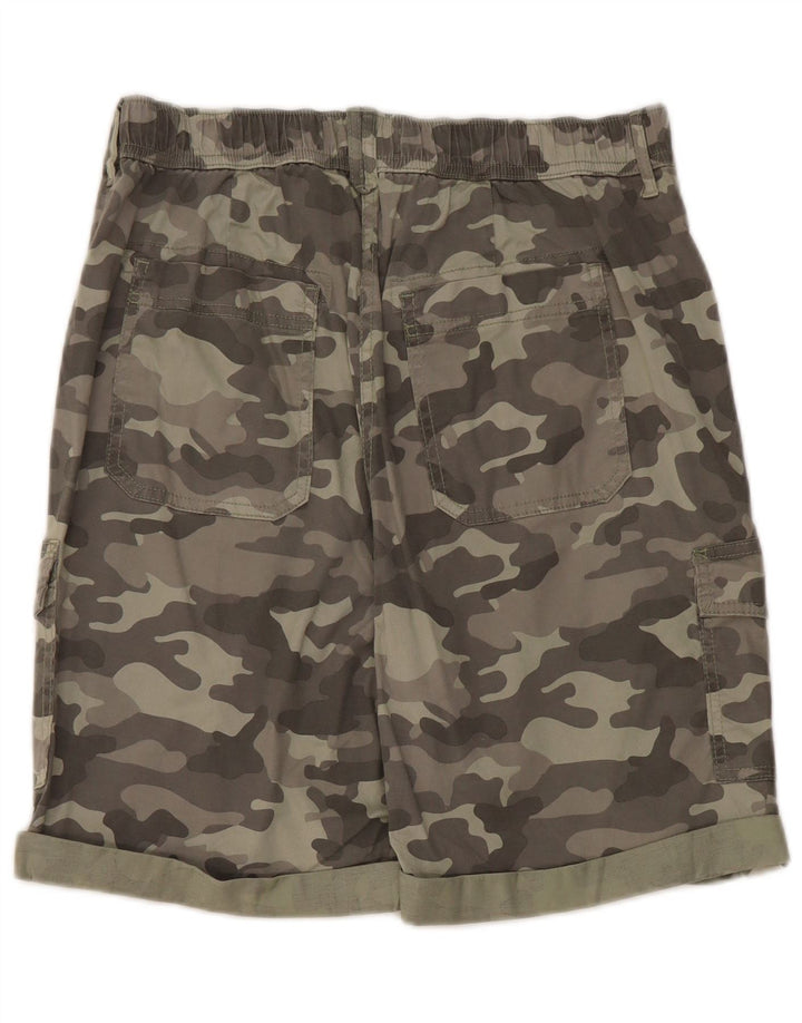Marks & Spencer Dame High Waist Cargo Shorts UK 12 Medium W30 Khaki