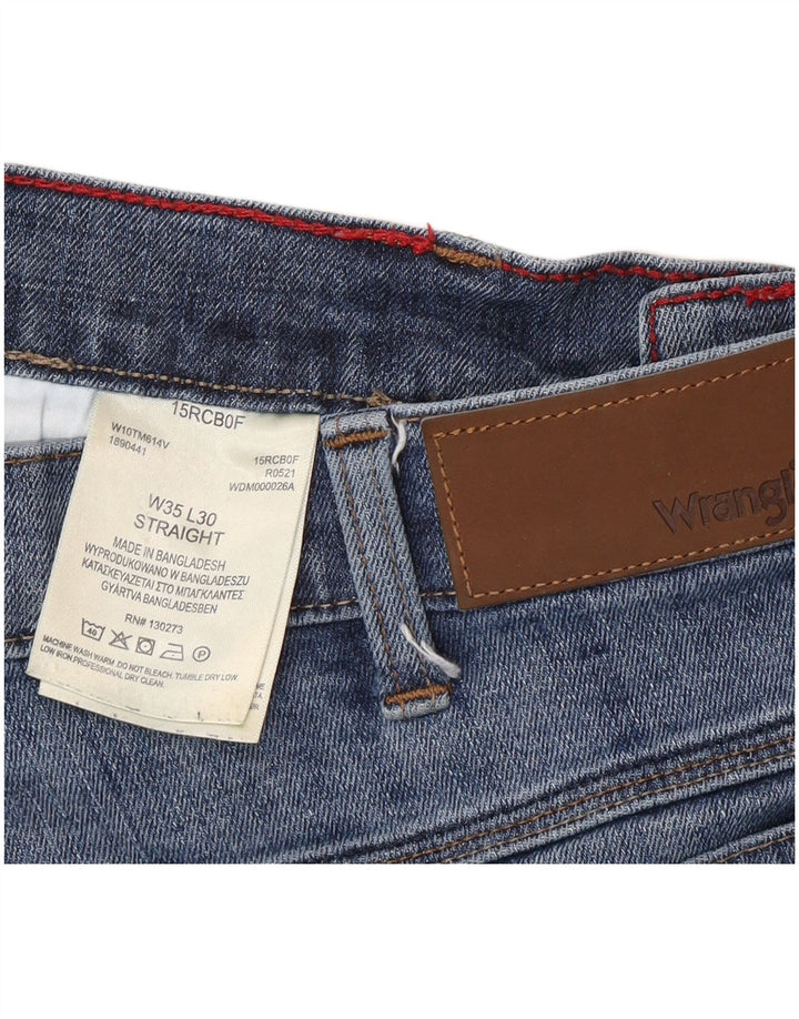 Wrangler Straight Jeans til mænd W35 L30 blå bomuld
